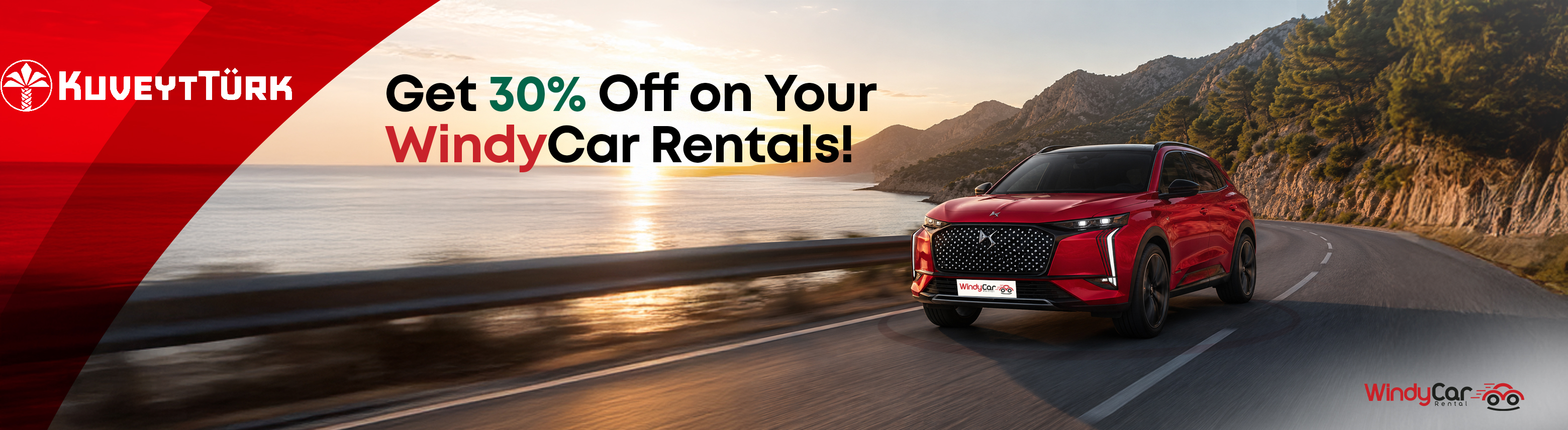 30% Discount at WindyCar for Kuveyt Türk Customers